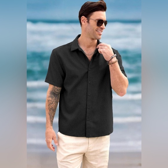Men's Black Short Sleeve Shirt (059) - Picture 2 of 3